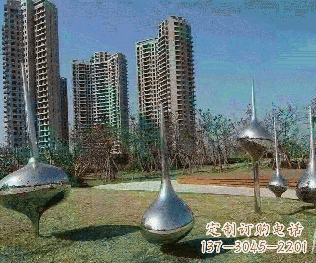 沈阳小区不锈钢抽象陀螺雕塑