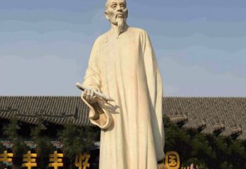沈阳清代书画家郑板桥石雕塑-中国历史名人汉白玉雕像
