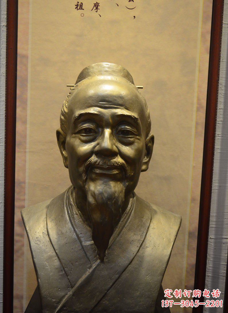 沈阳扁鹊胸像古代医学家铜雕