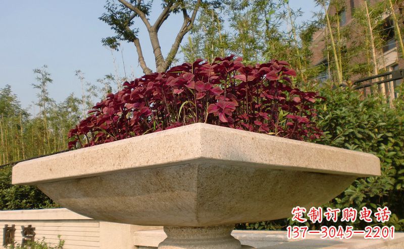 沈阳别墅景观大理石花盆石雕_1