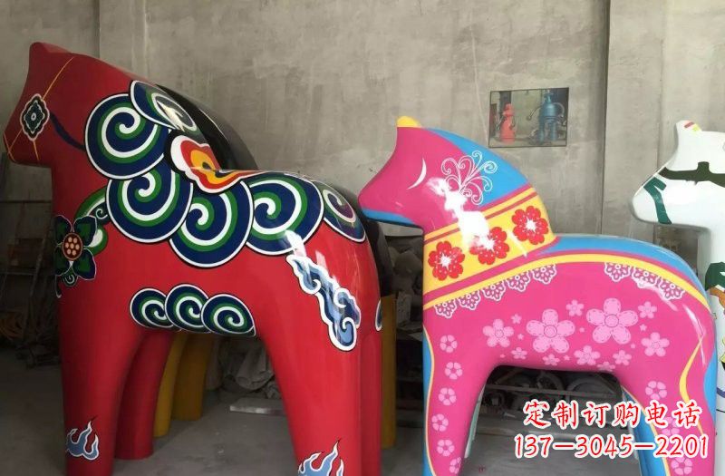 沈阳玻璃钢彩绘抽象独角兽