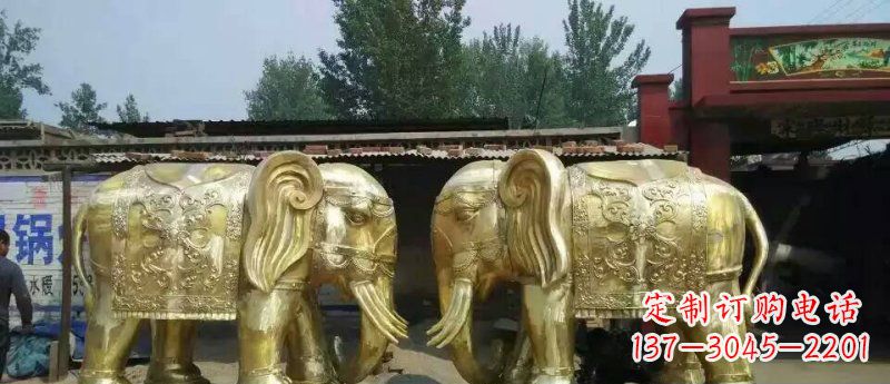 沈阳玻璃钢大象雕塑仿铜雕塑的精美之作