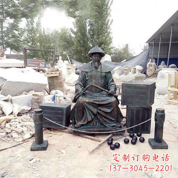 沈阳林则徐雕塑以玻璃钢仿铜呈现