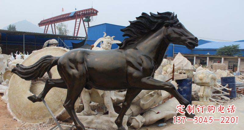 沈阳玻璃钢仿铜马广场动物雕塑
