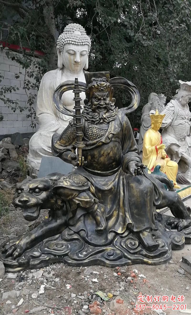 沈阳玻璃钢仿铜赵公明雕塑