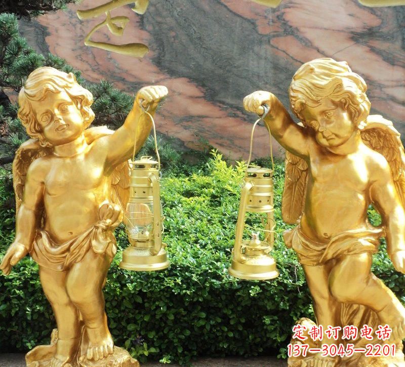 沈阳玻璃钢仿铜小天使路灯陪伴你安全回家
