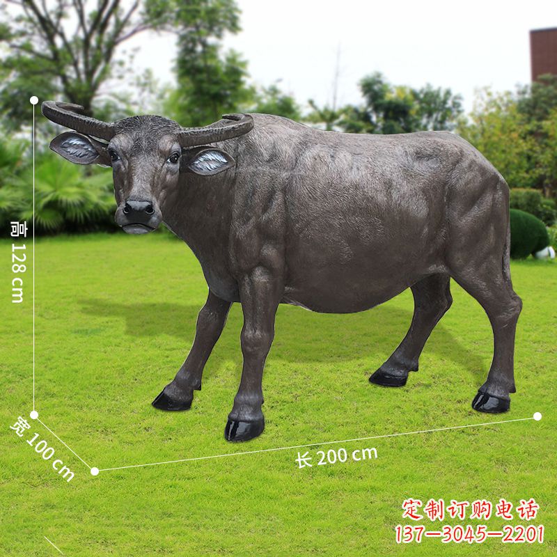 沈阳玻璃钢水牛仿真雕塑 (4)