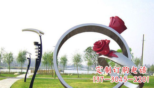 沈阳不锈钢爱情戒指雕塑
