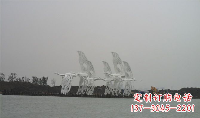 沈阳不锈钢白鹭动物雕塑