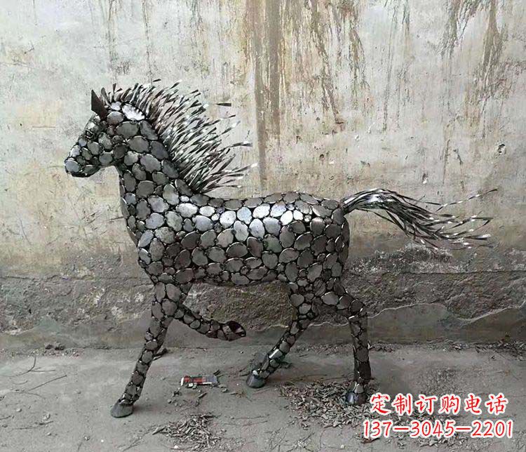 沈阳不锈钢奔马动物雕塑
