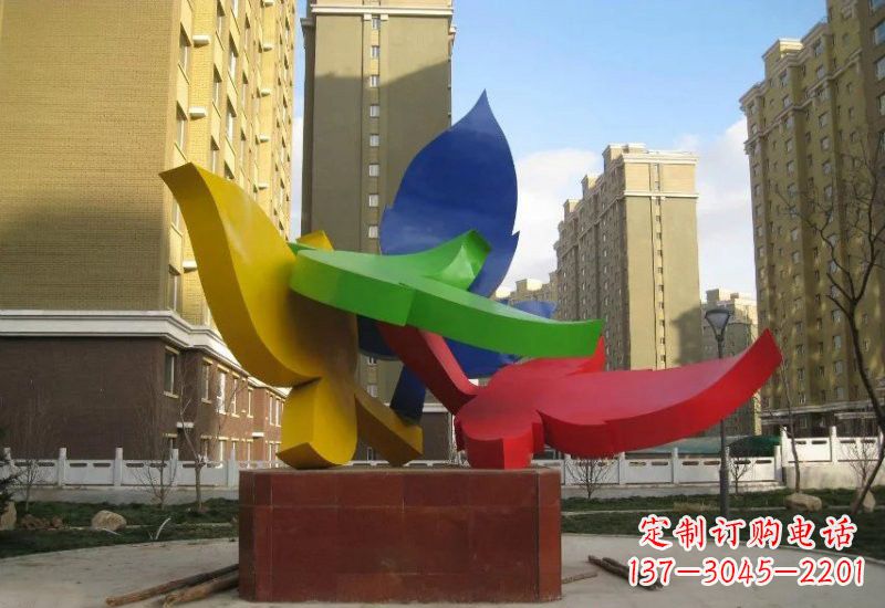 沈阳不锈钢彩色抽象树叶雕塑