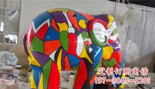 沈阳不锈钢彩色大象公园景观雕塑