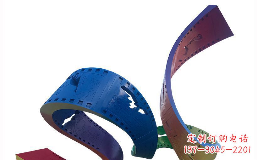 沈阳不锈钢彩色胶卷公园雕塑精美的艺术珍品