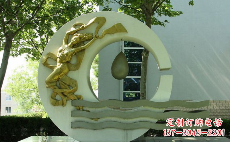 沈阳不锈钢嫦娥奔月景观雕塑