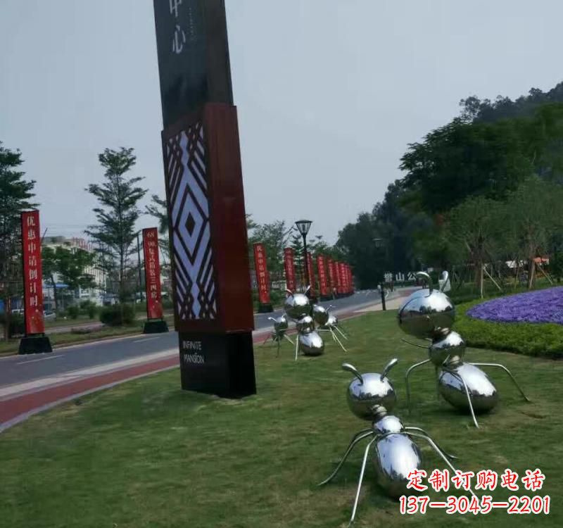沈阳不锈钢城市创意蚂蚁雕塑