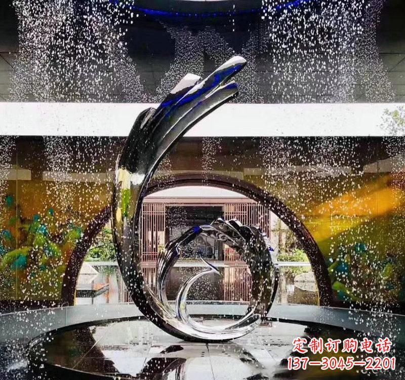沈阳不锈钢城市景观喷泉雕塑美丽而又充满力量