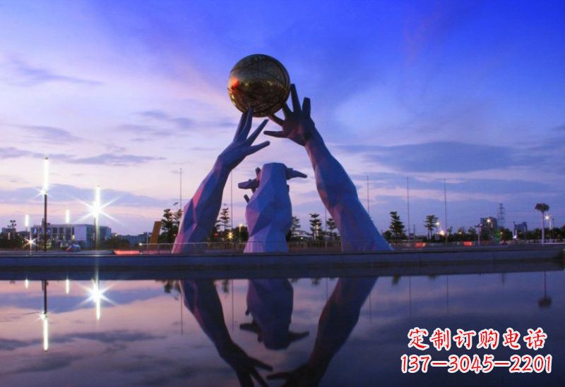 沈阳不锈钢城市手托地球雕塑