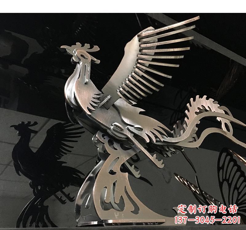 沈阳不锈钢凤凰雕塑精美的艺术品