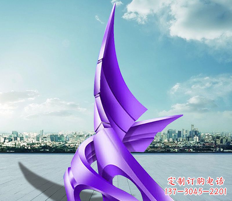 沈阳不锈钢抽象船帆雕塑 (2)
