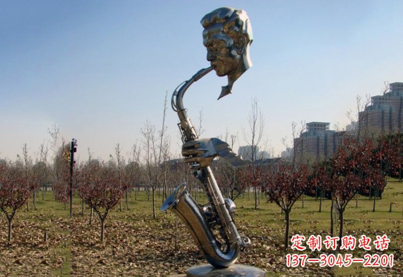 沈阳不锈钢抽象吹萨克斯人物雕塑