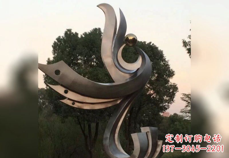 沈阳不锈钢抽象凤凰雕塑2
