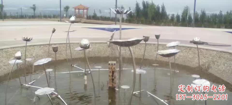 沈阳不锈钢抽象荷花雕塑1