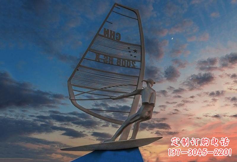 沈阳不锈钢抽象驾驶帆船人物雕塑