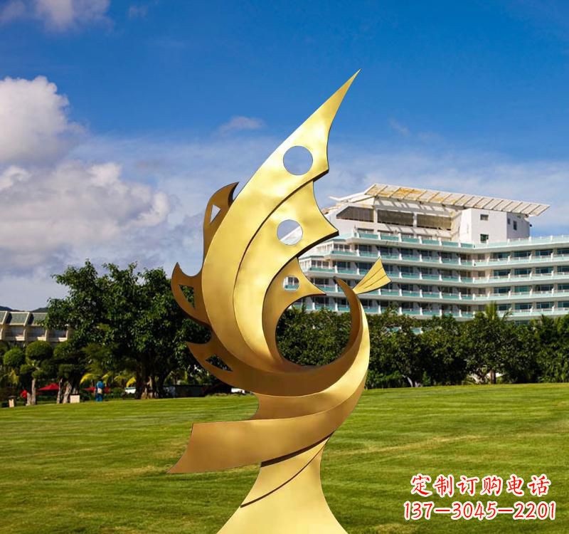 沈阳不锈钢抽象金凤凰雕塑