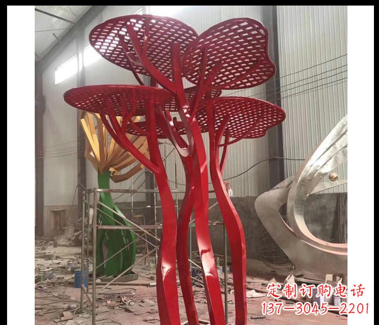 沈阳不锈钢抽象蘑菇景观雕塑