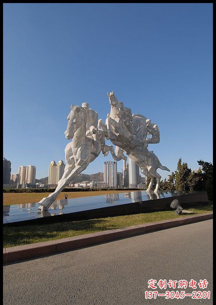 沈阳不锈钢骑马雕塑精美的艺术品