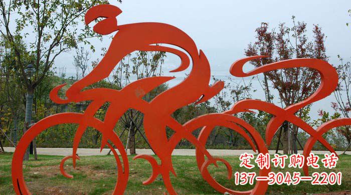 沈阳不锈钢自行车雕塑捕捉运动精神