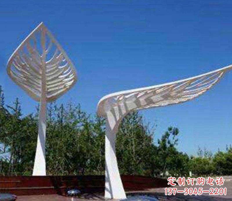 沈阳不锈钢抽象树叶雕塑