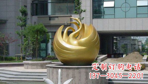 沈阳不锈钢抽象天鹅雕塑 (3)