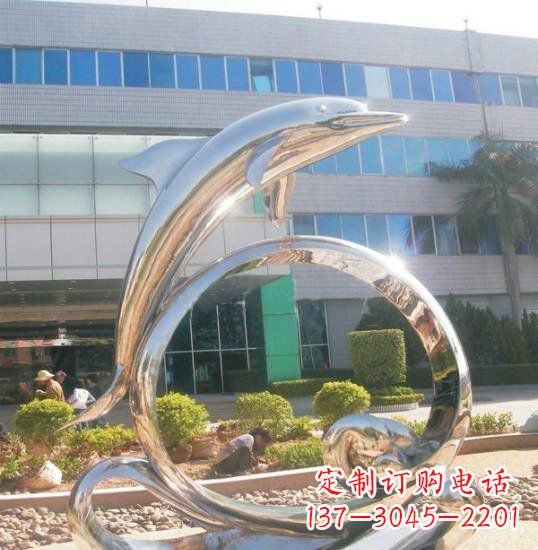 沈阳不锈钢海豚雕塑精致而灵动