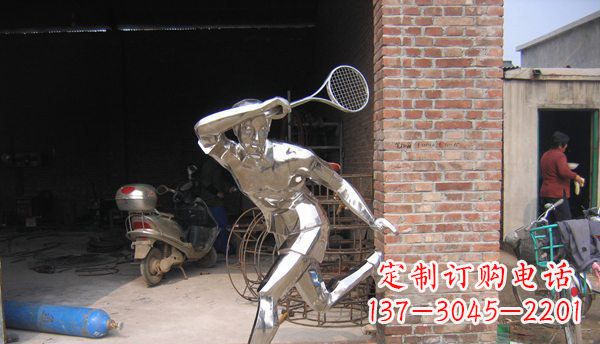 沈阳不锈钢打羽毛球雕塑 (2)