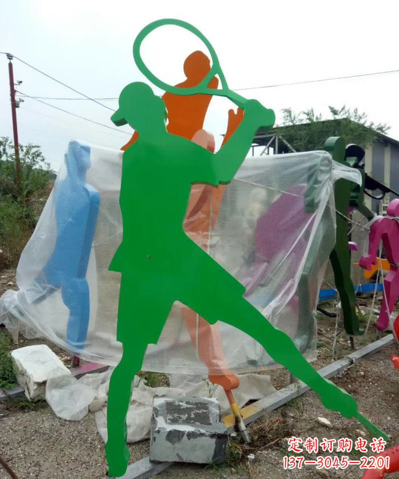 沈阳不锈钢打羽毛球抽象人物雕塑