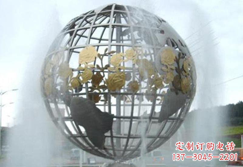 沈阳不锈钢地球仪喷泉雕塑