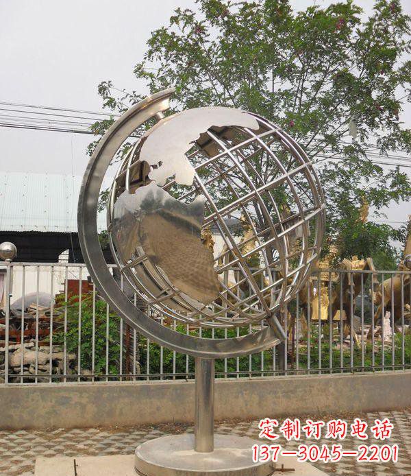 沈阳不锈钢地球仪校园雕塑_1