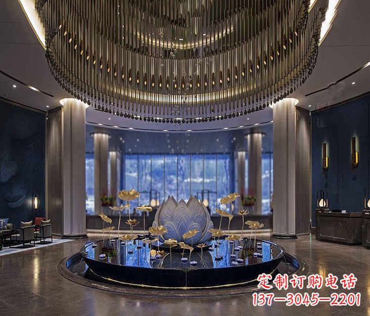 沈阳不锈钢锻造荷花雕塑精美无比