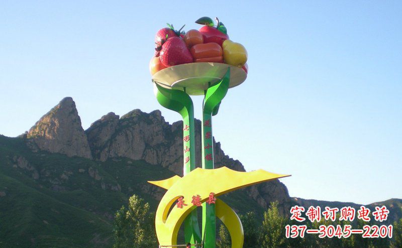 沈阳不锈钢锻造苹果雕塑