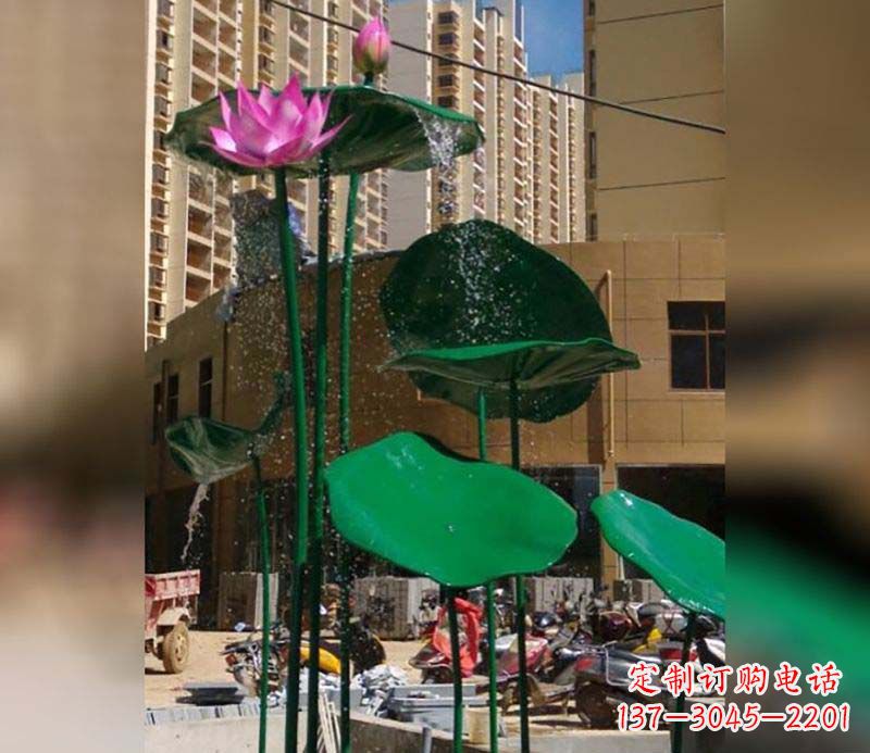 沈阳不锈钢仿真荷花雕塑