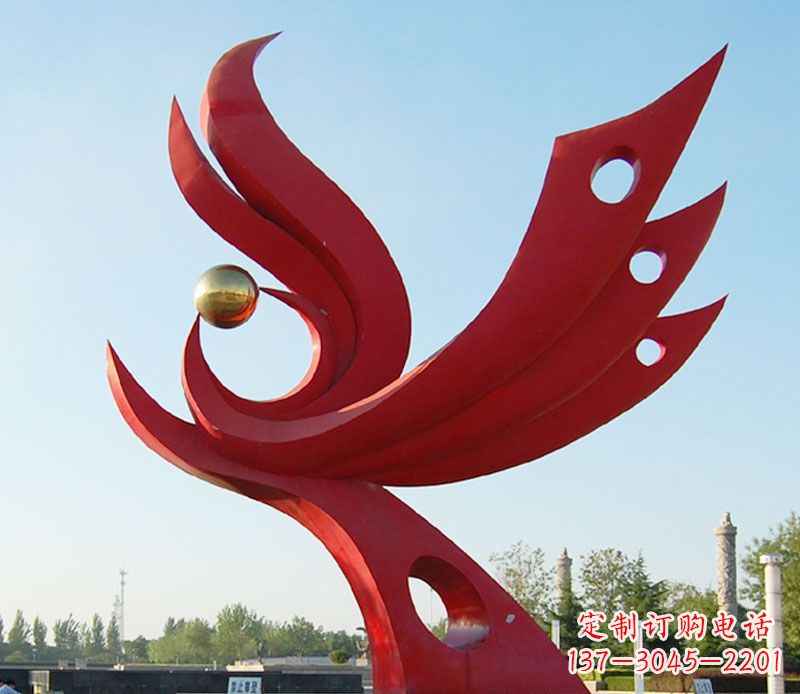 沈阳不锈钢凤凰雕塑——传承千百年传统文化
