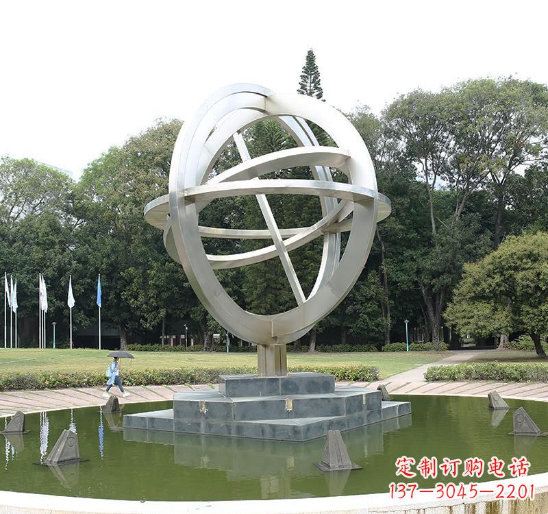 沈阳不锈钢地球仪雕塑把地球放在手中