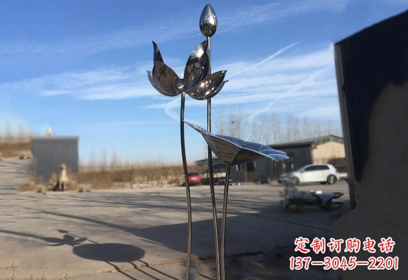 沈阳不锈钢荷花雕塑精美的艺术瑰宝