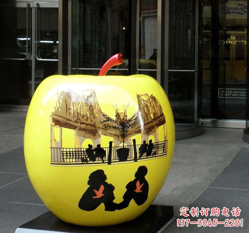 沈阳不锈钢苹果雕塑——一座精美的公园景观