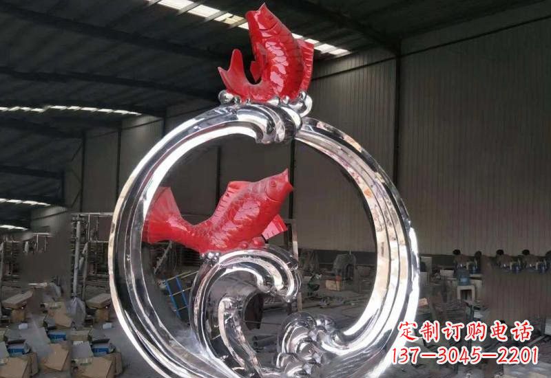 沈阳不锈钢跃龙门雕塑——浪漫传奇的见证