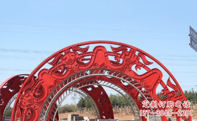 沈阳不锈钢拱门雕塑美丽的艺术精品