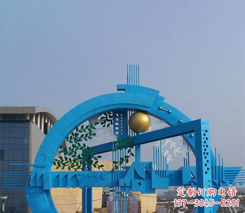 沈阳不锈钢拱桥雕塑美丽的艺术品