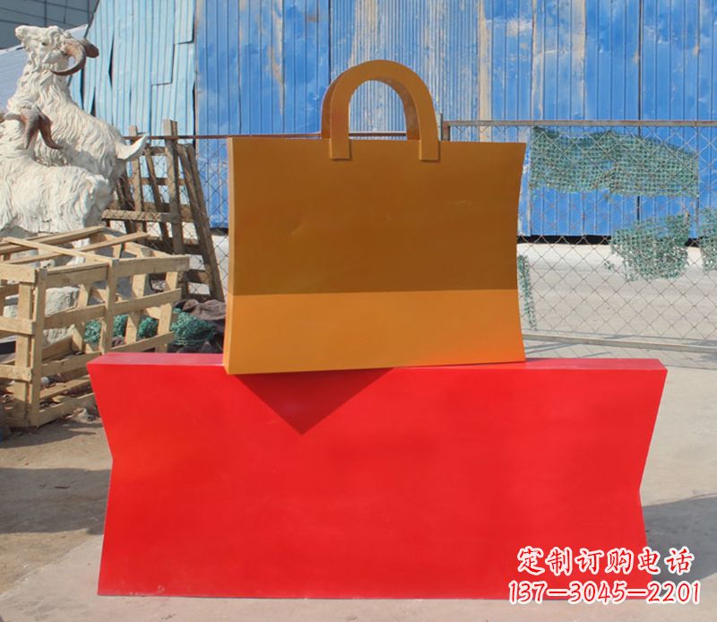 沈阳精美不锈钢购物袋雕塑