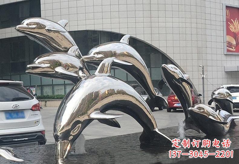 沈阳不锈钢海豚雕塑——精美绝伦